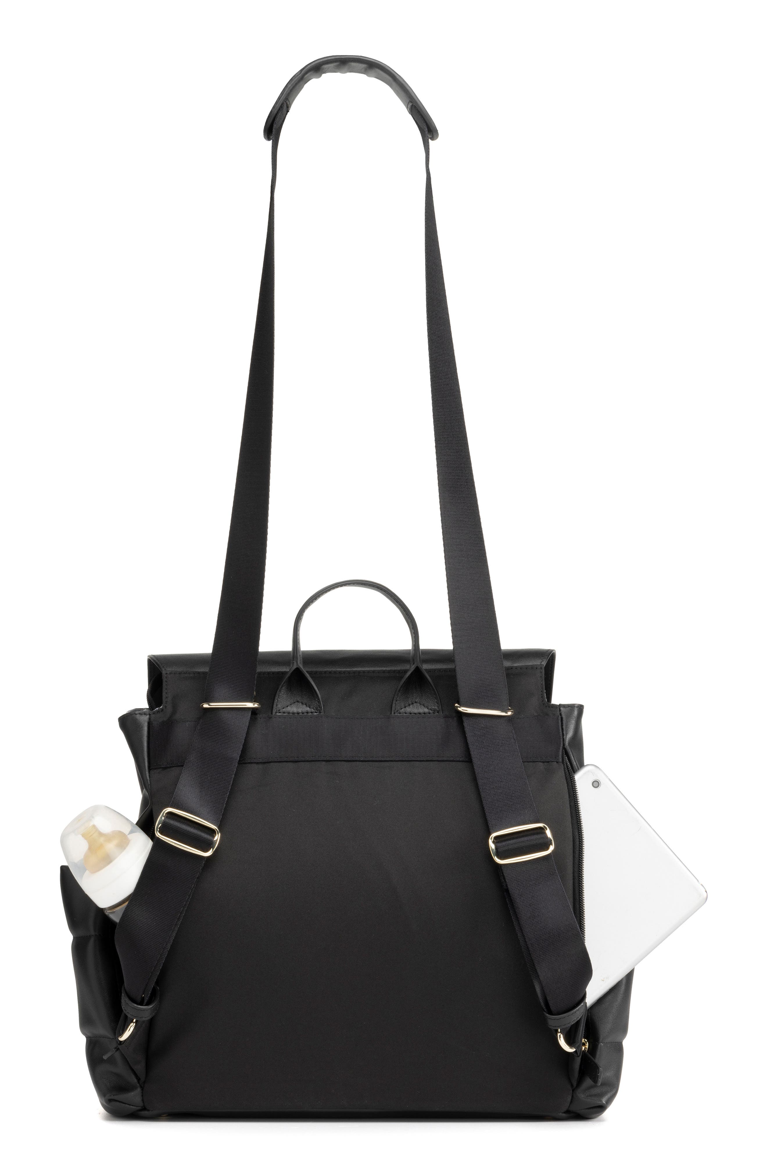 Storksak St. James Convertible Leather Diaper Backpack, Alternate, color, 