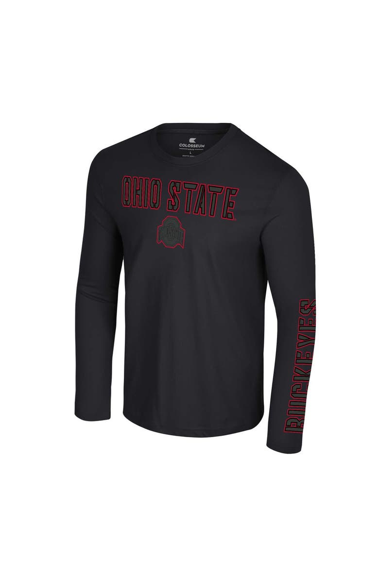COLOSSEUM Men's Colosseum Black Ohio State Buckeyes Color Pop Active Blend 2-Hit Long Sleeve T-Shirt, Alternate, color, Black