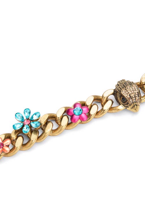 Kurt Geiger London Floral Link Collar Necklace In Gold