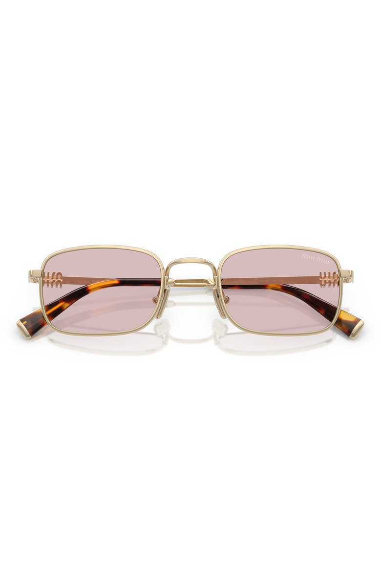 Miu Miu 49mm Rectangular Sunglasses, Alternate, color, Pale Gold / Pink