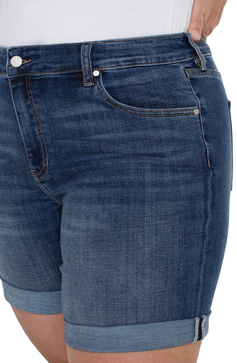 Liverpool Los Angeles Marley Cuff Girlfriend Denim Shorts, Alternate, color, 