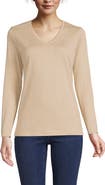 Lands' End Supima Cotton Long Sleeve V-Neck T-Shirt