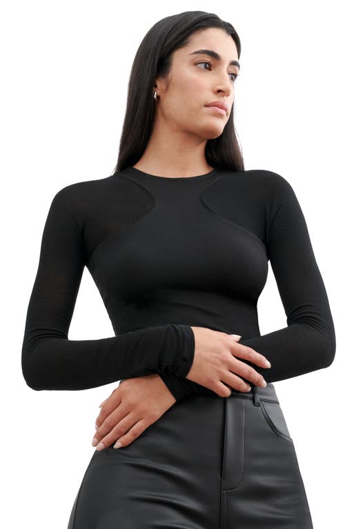 Marcella Yada Contrast Knit Top In Black
