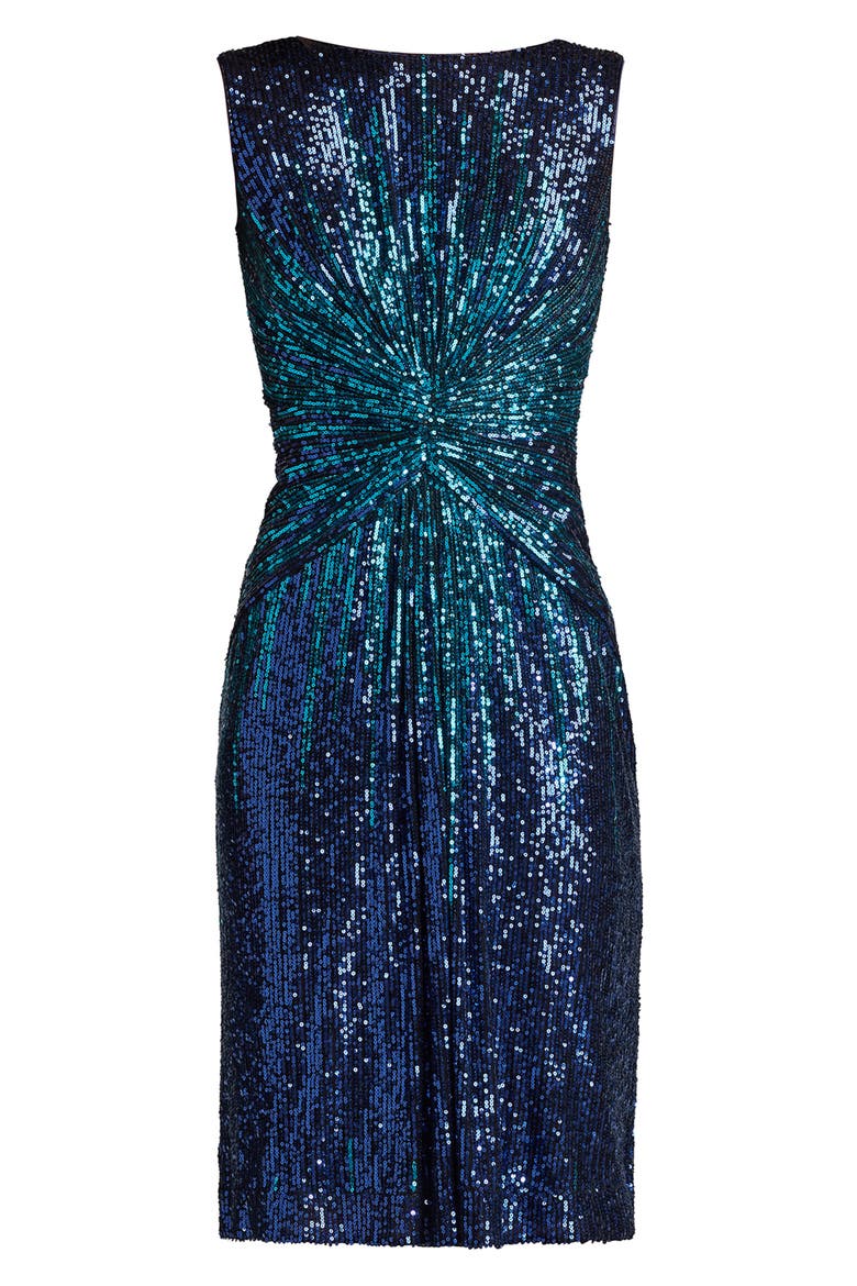 Ombré Sequin Cocktail Sheath Dress, Alternate, color, ROYAL IRIS/ OMBRE