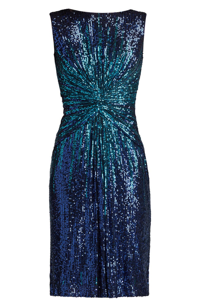 Tadashi Shoji Ombré Sequin Cocktail Sheath Dress, Alternate, color, 