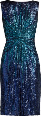 Tadashi Shoji Ombré Sequin Cocktail Sheath Dress