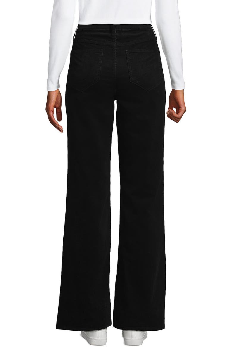 Lands
 End Corduroy High Rise Classic Flare Pants, Alternate, color, Black