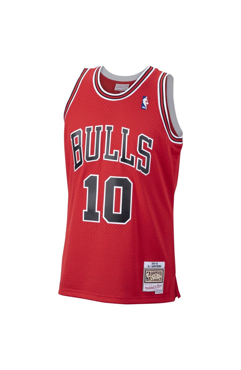 Mitchell & Ness Men's Mitchell & Ness B. J. Armstrong Red Chicago Bulls 2001/02 Hardwood Classics Swingman Jersey, Alternate, color, 