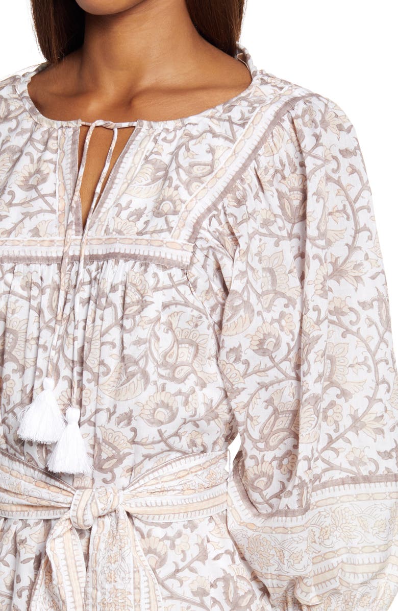 Cleobella Magdalena Mix Print Organic Cotton Minidress, Alternate, color, 