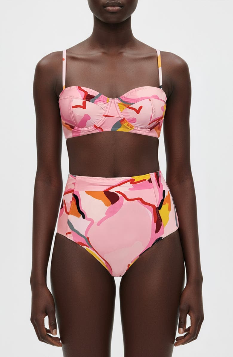 Jessie Zhao New York Aurora Bloom Underwire Bikini Top, Main, color, Pink