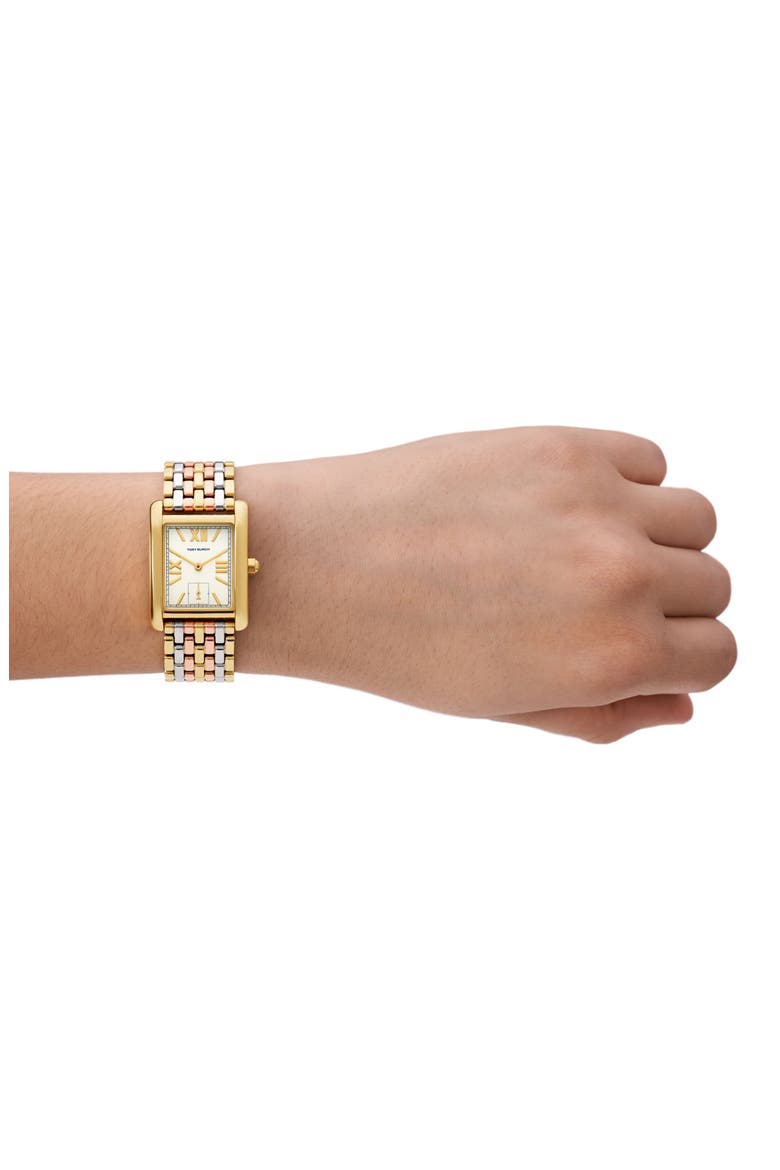 Eleanor Stainless Steel Bracelet Watch, 25mm x 34mm, Alternate, color, TRI-TONE