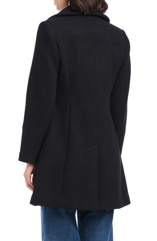 Kate Spade New York Single Breasted Wool Blend Coat In Black