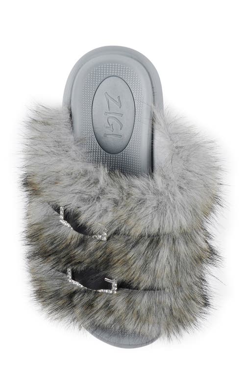 Zigi Fire Faux Fur Platform Sandal In Blue