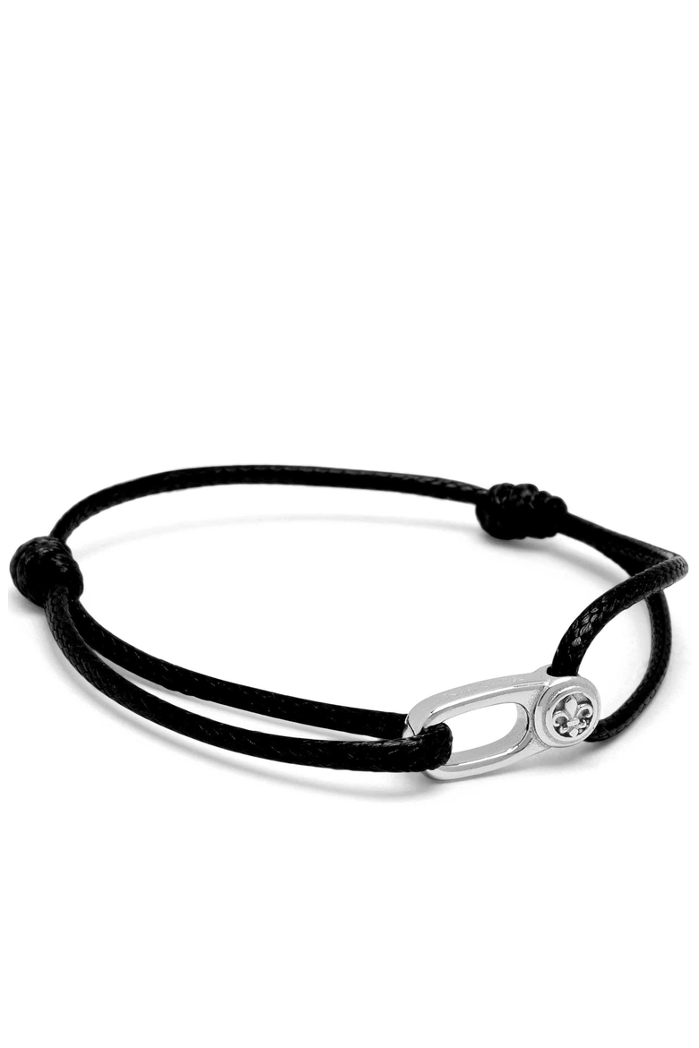 Silver Hook Black String Bracelet, Alternate, color, Black