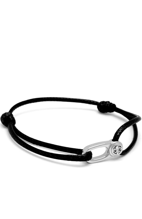 Nialaya Silver Hook Black String Bracelet In Black