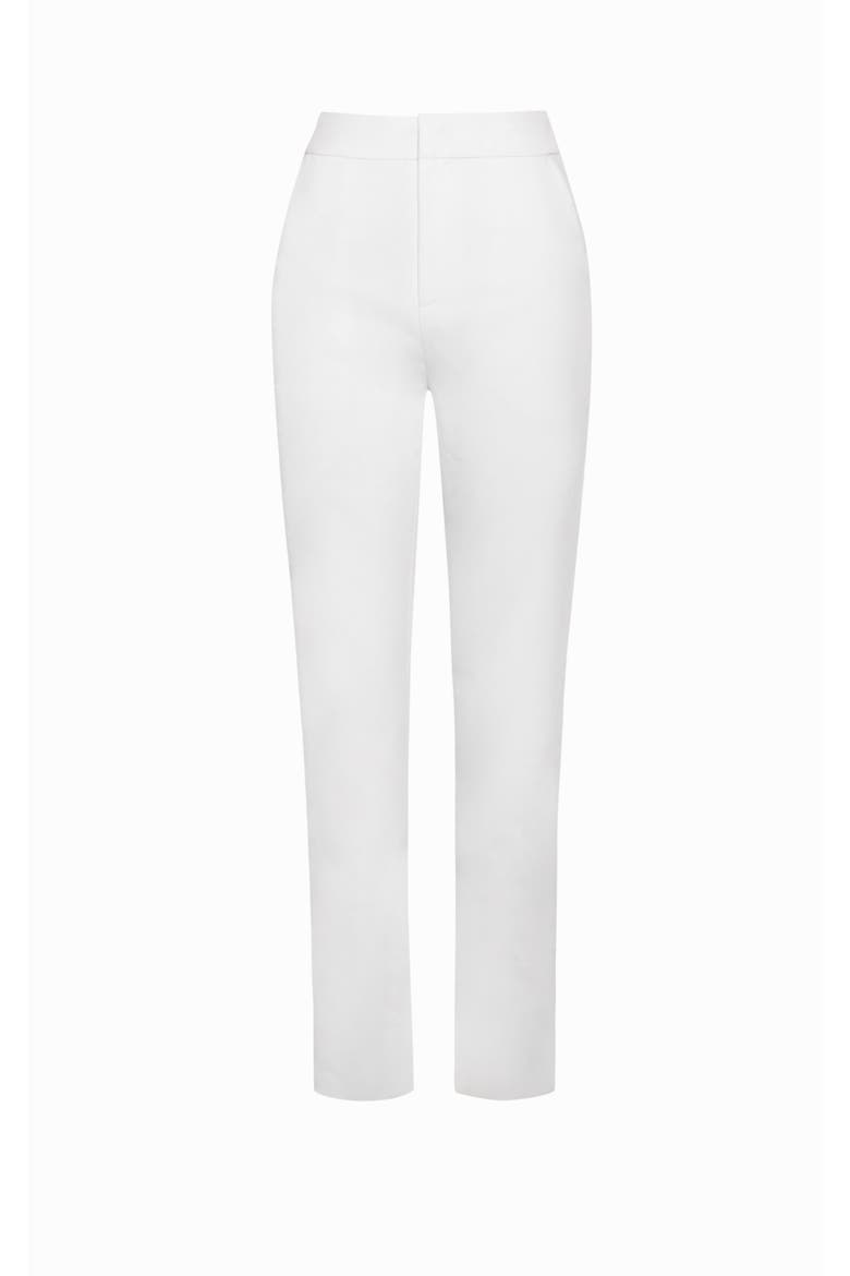 Vaylaa Skinny Fit Crepe Trousers, Alternate, color, White