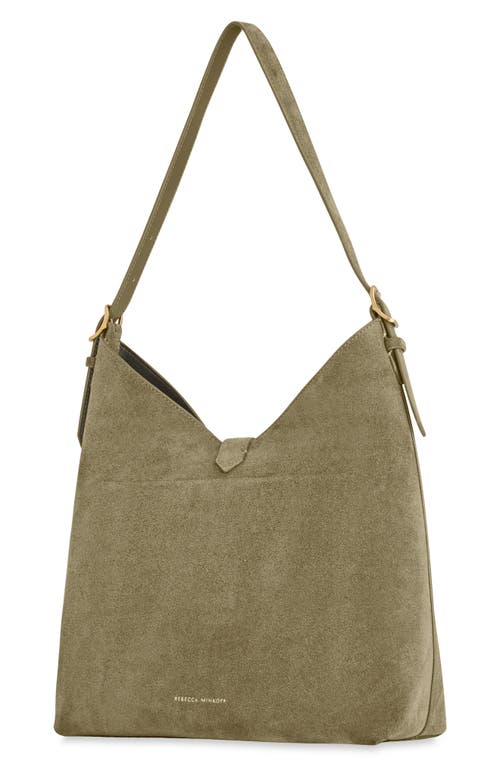 Rebecca Minkoff Mini Megan Leather Hobo Bag In Green