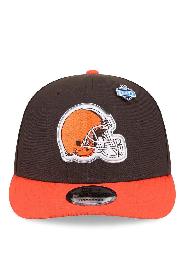 Men's New Era  Brown/Orange Cleveland Browns 2026 NFL Draft On Stage Pre-Curved 9FIFTY Snapback Hat, Alternate, color, Brown