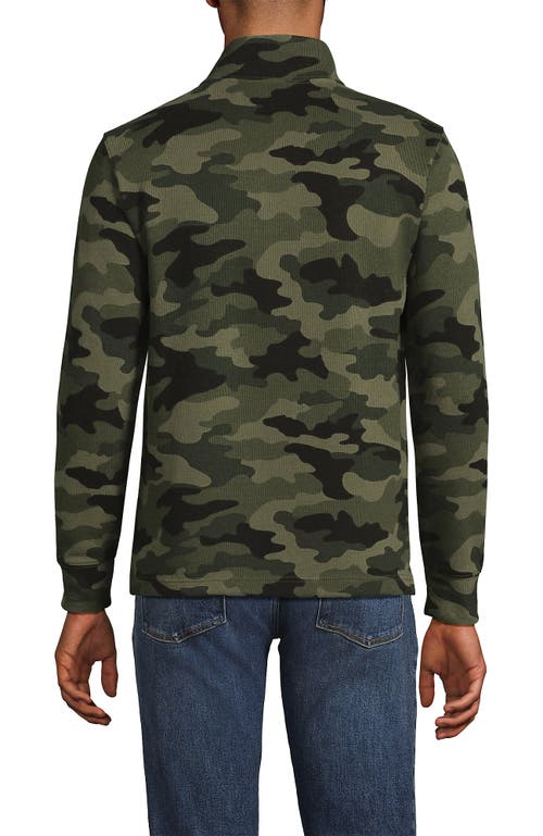 Lands' End Bedford Rib Casual Quarter Zip Sweater In Animal Print