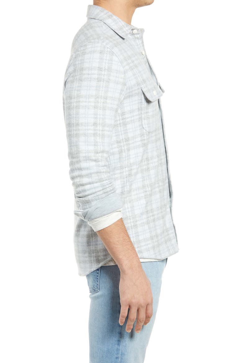 Legend Plaid Flannel Button-Up Shirt, Alternate, color, GREY CREAM PLAID