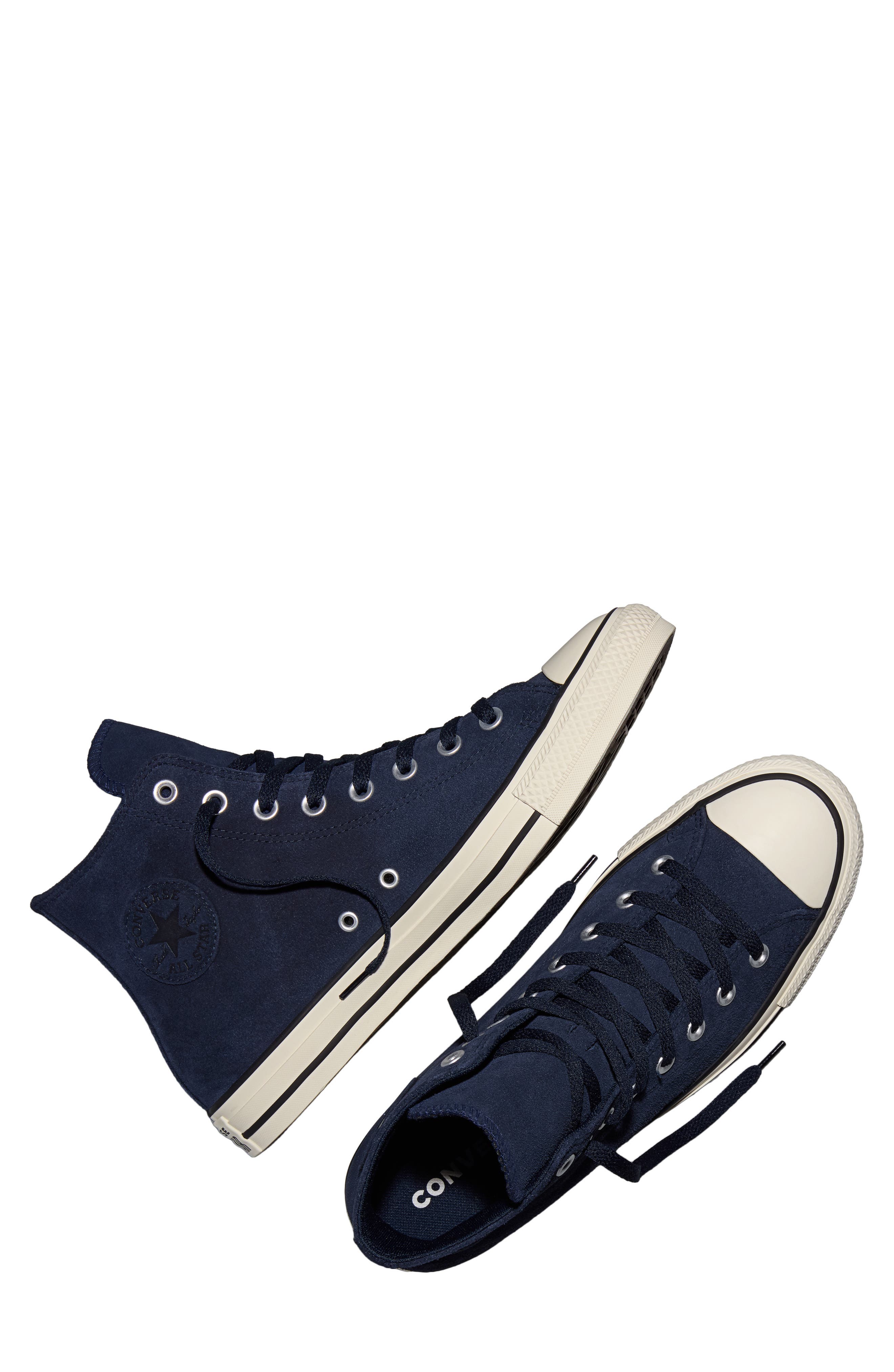 Chuck Taylor All Star Suede High Top Sneaker, Alternate, color, OBSIDIAN/ EGRET/ BLACK