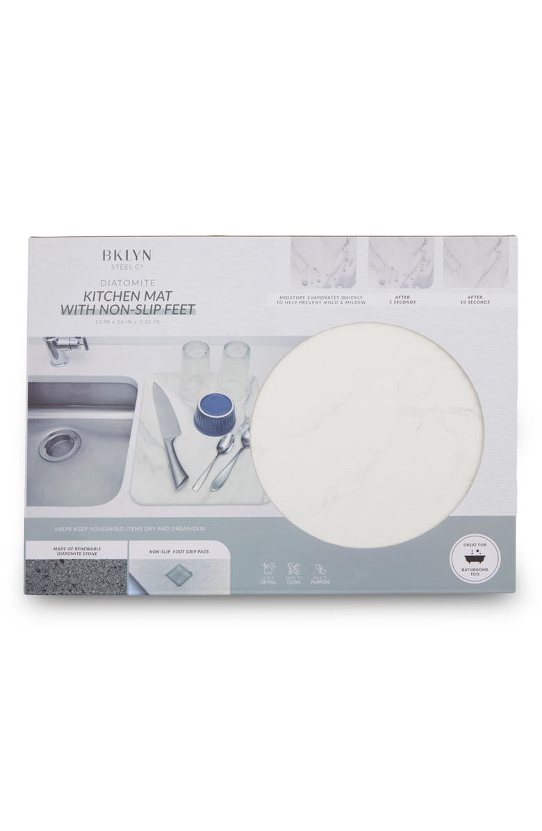 Core Home Quick Drying Kitchen Mat, Alternate, color, White Marble