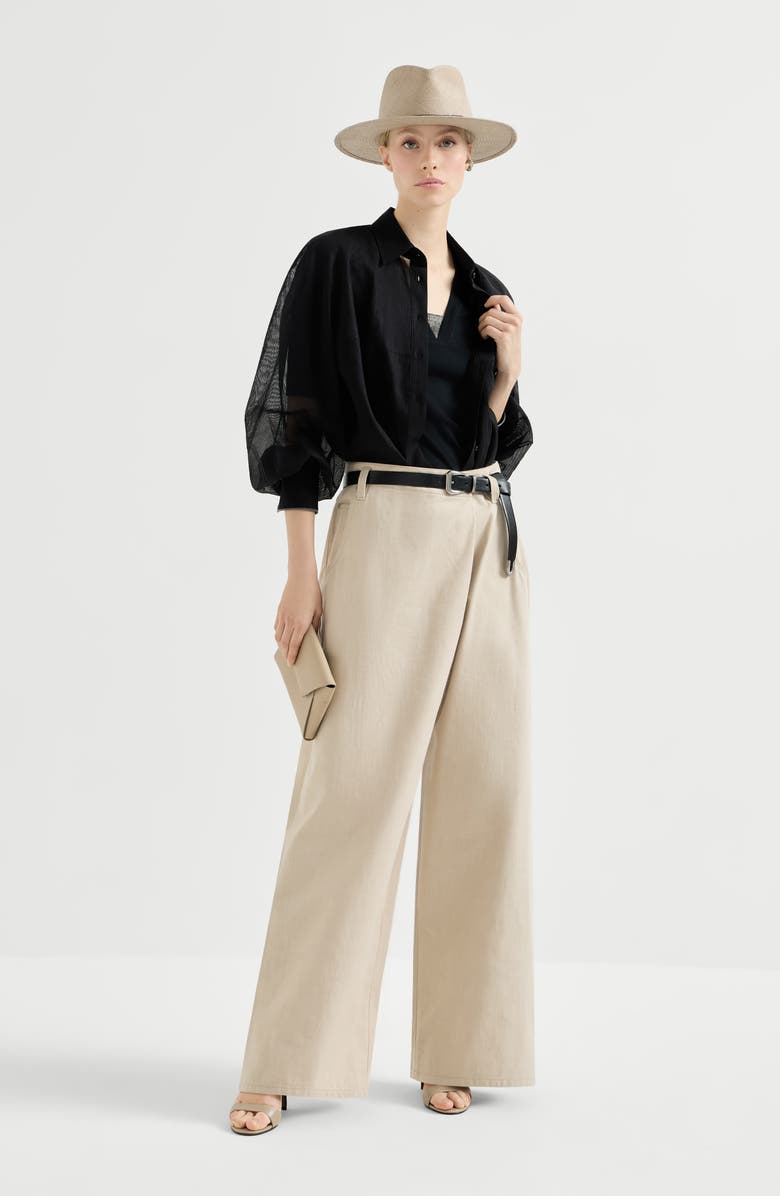 Brunello Cucinelli Ribbed jersey T-shirt, Alternate, color, Black