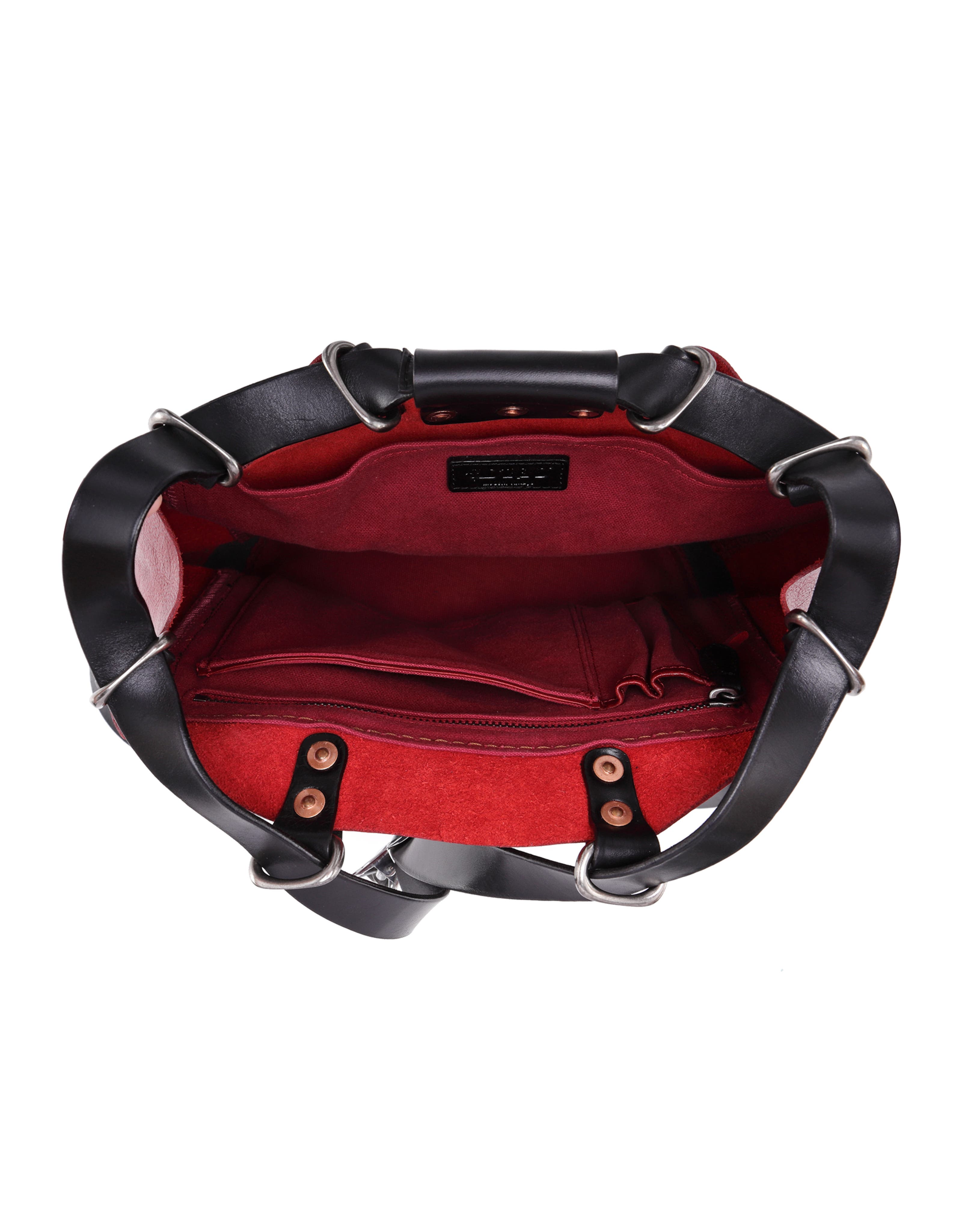 Canna Genuine Leather Convertible Bucket Backpack, Alternate, color, Red