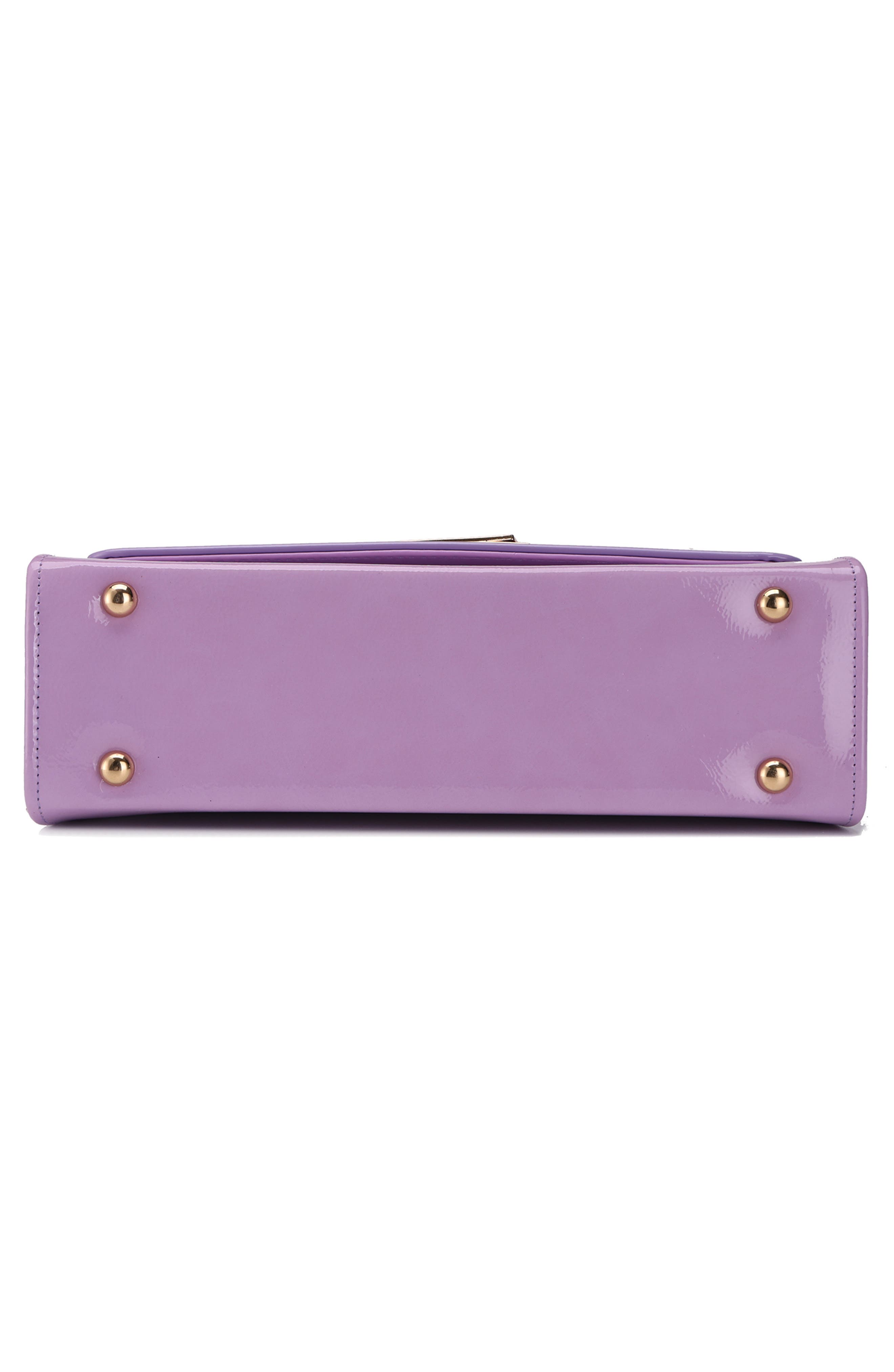 NINETY UNION Patent Faux Leather Handbag, Alternate, color, Lavender Multi