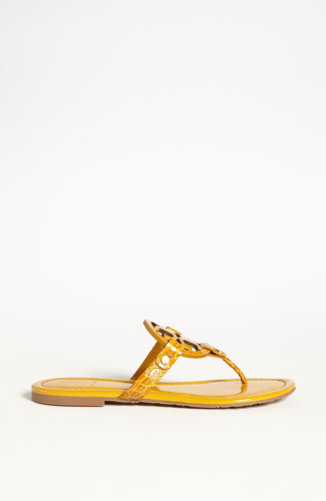 Tory Burch 'Miller' Croc Embossed Sandal, Alternate, color, 
