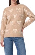 CeCe Bow Jacquard Crewneck Sweater