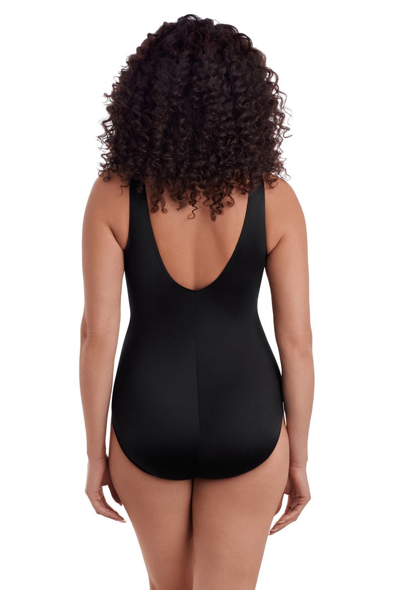 Side Tie Surplice Long Torso One-Piece Swimsuit, Alternate, color, Jungle Boogie
