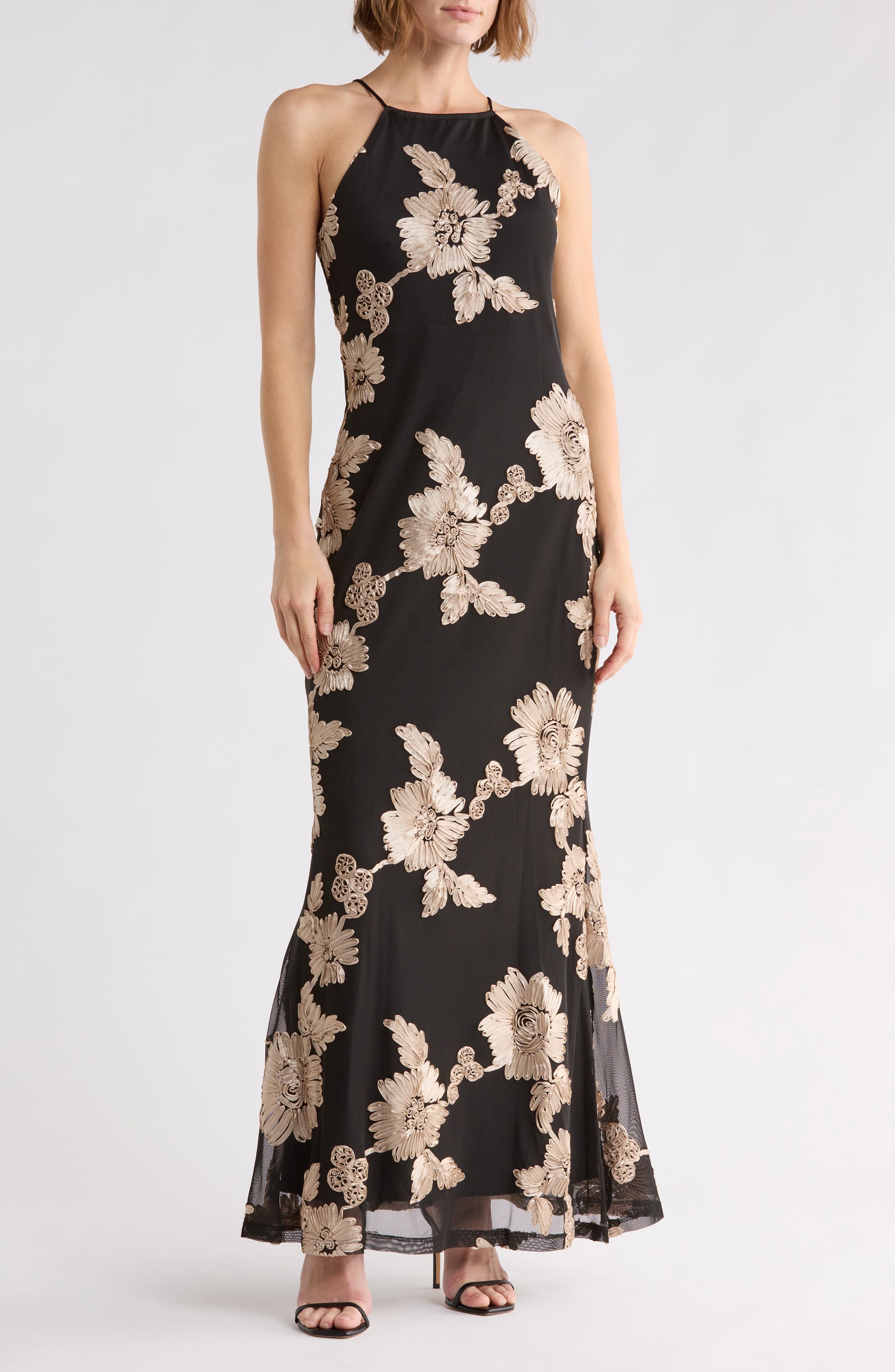 Halter Soutache Maxi Dress
