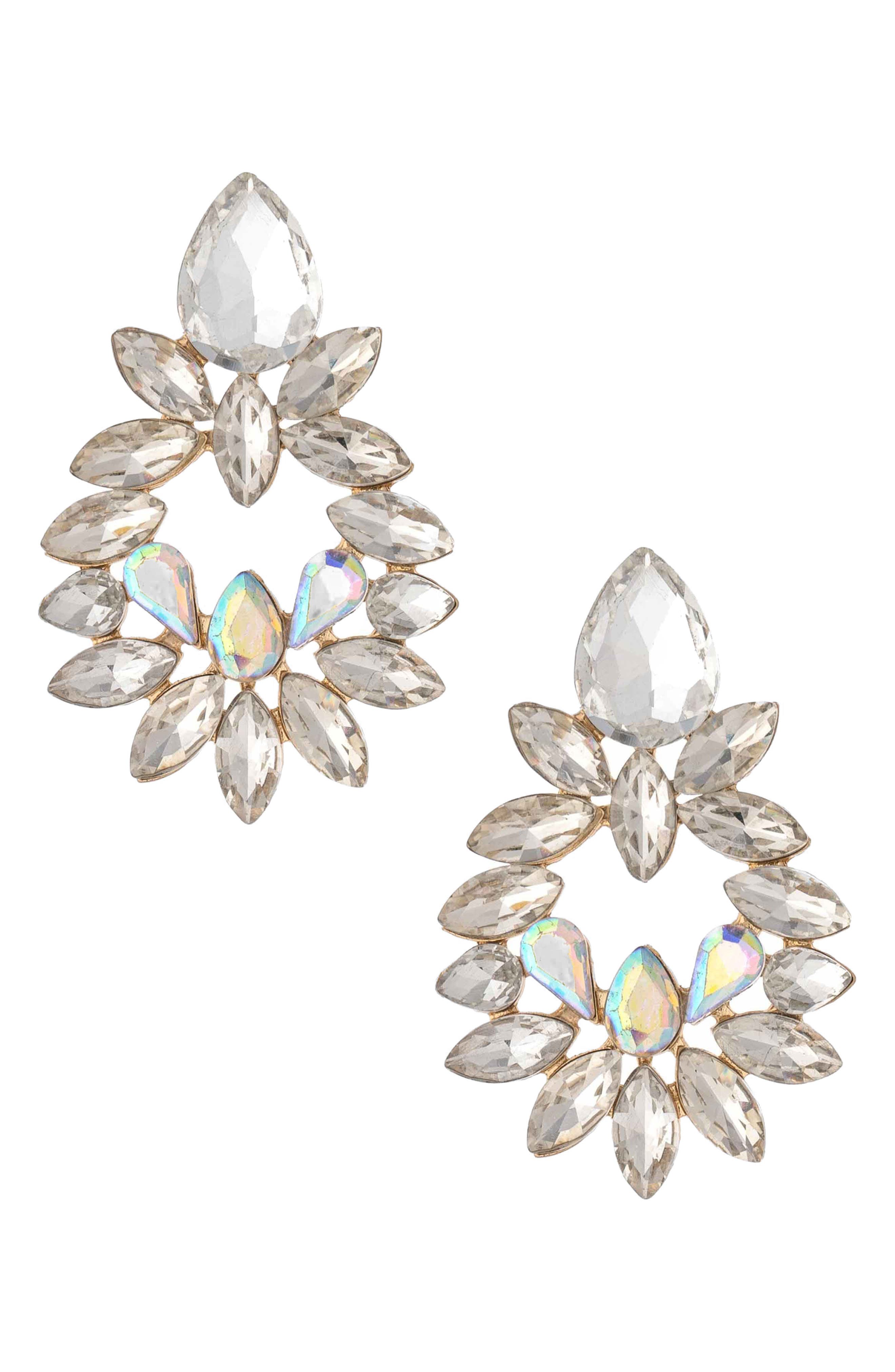 Floral Crest Drop Earrings