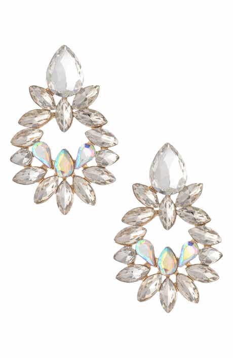 Floral Crest Drop Earrings