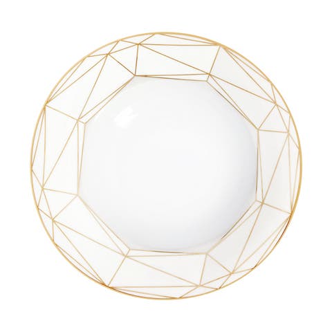Gem Cut Gold Soup Bowl