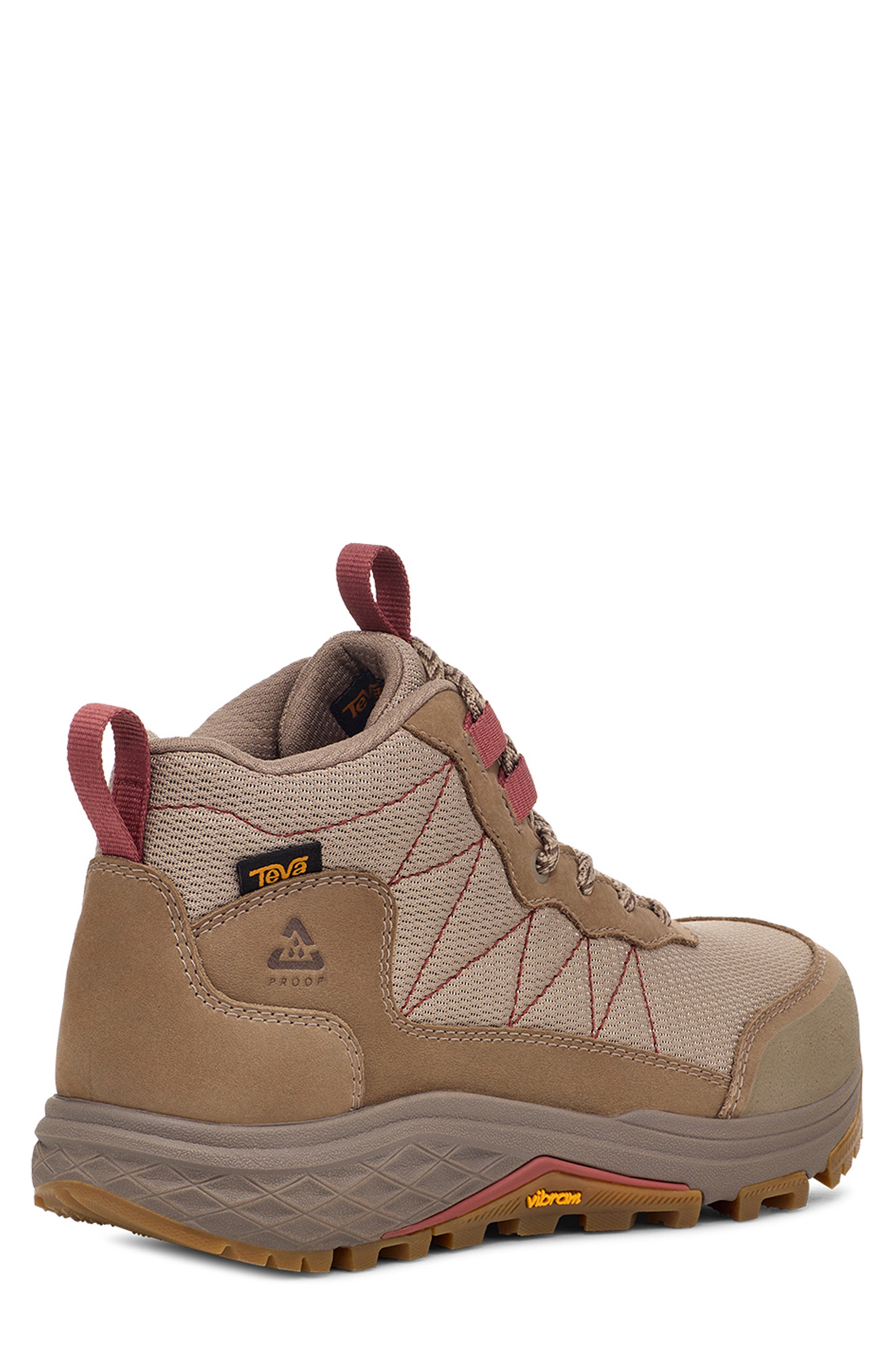 Teva Ridgeview Mid Hiking Boot, Alternate, color, Desert Taupe/ Marsala