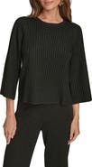 Donna Karan New York Flare Sleeve Rib Top