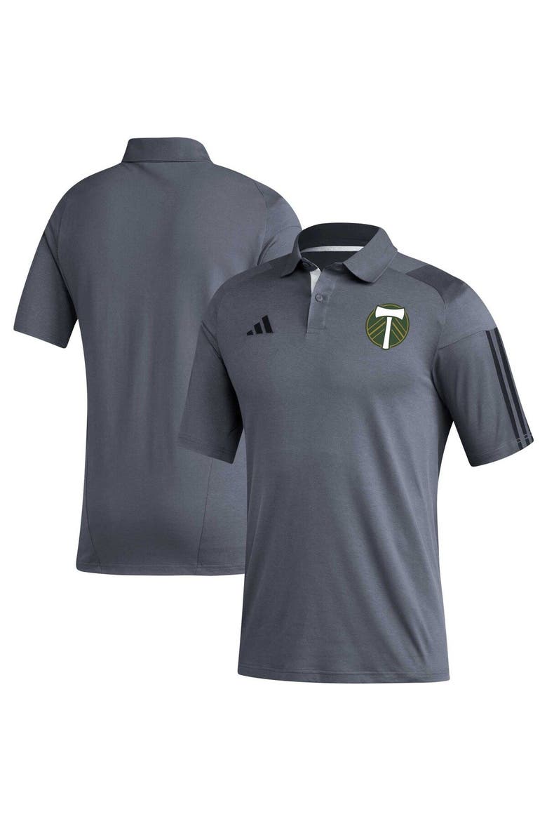 Men's adidas Gray Portland Timbers 2023 On-Field Training Polo, Main, color, Gray