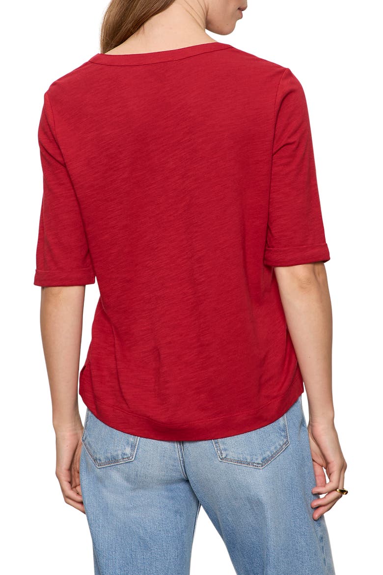 Dolce Notch Neck Top, Alternate, color, RED BERRY