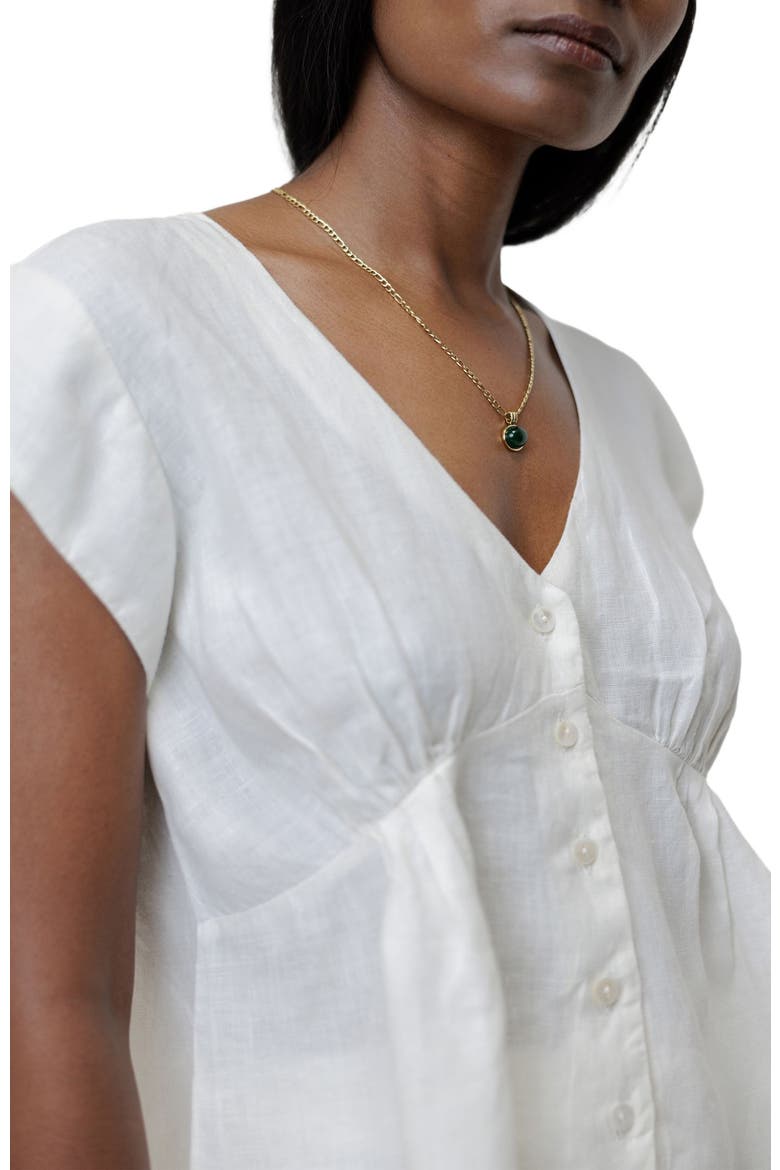 Deep V-neck Short Top, Alternate, color, Off-white