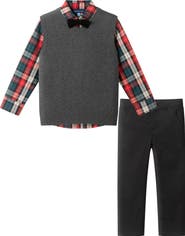 Andy & Evan Kids' Sweater Vest, Button-Up Shirt, Pants & Bow Tie Set