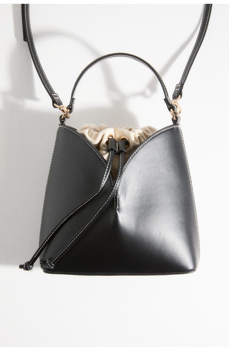 H&M Crossbody Bucket Bag, Alternate, color, Black