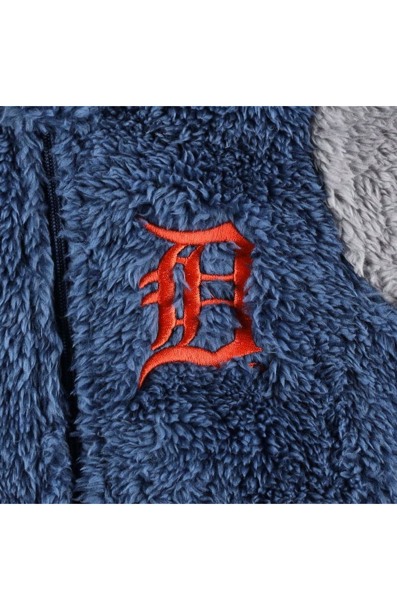 Outerstuff Newborn and Infant Navy/Gray Detroit Tigers Game Nap Teddy Fleece Bunting Full-Zip Sleeper, Alternate, color,