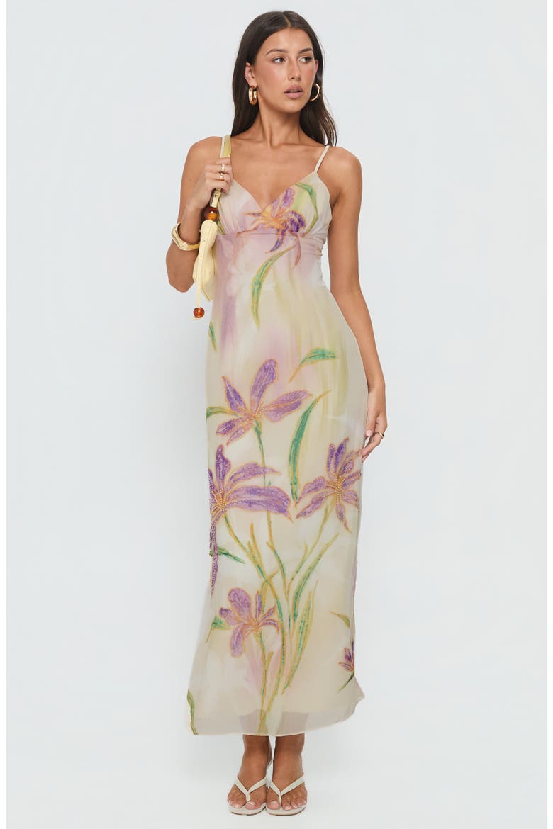 Isakaia Floral Beaded Maxi Dress, Alternate, color, FLORAL / MULTI