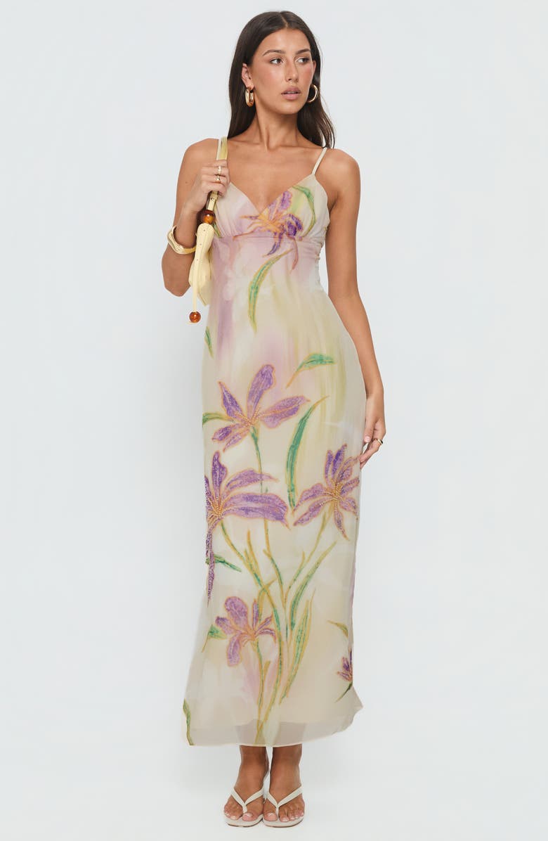 Princess Polly Isakaia Floral Beaded Maxi Dress, Alternate, color, Floral / Multi