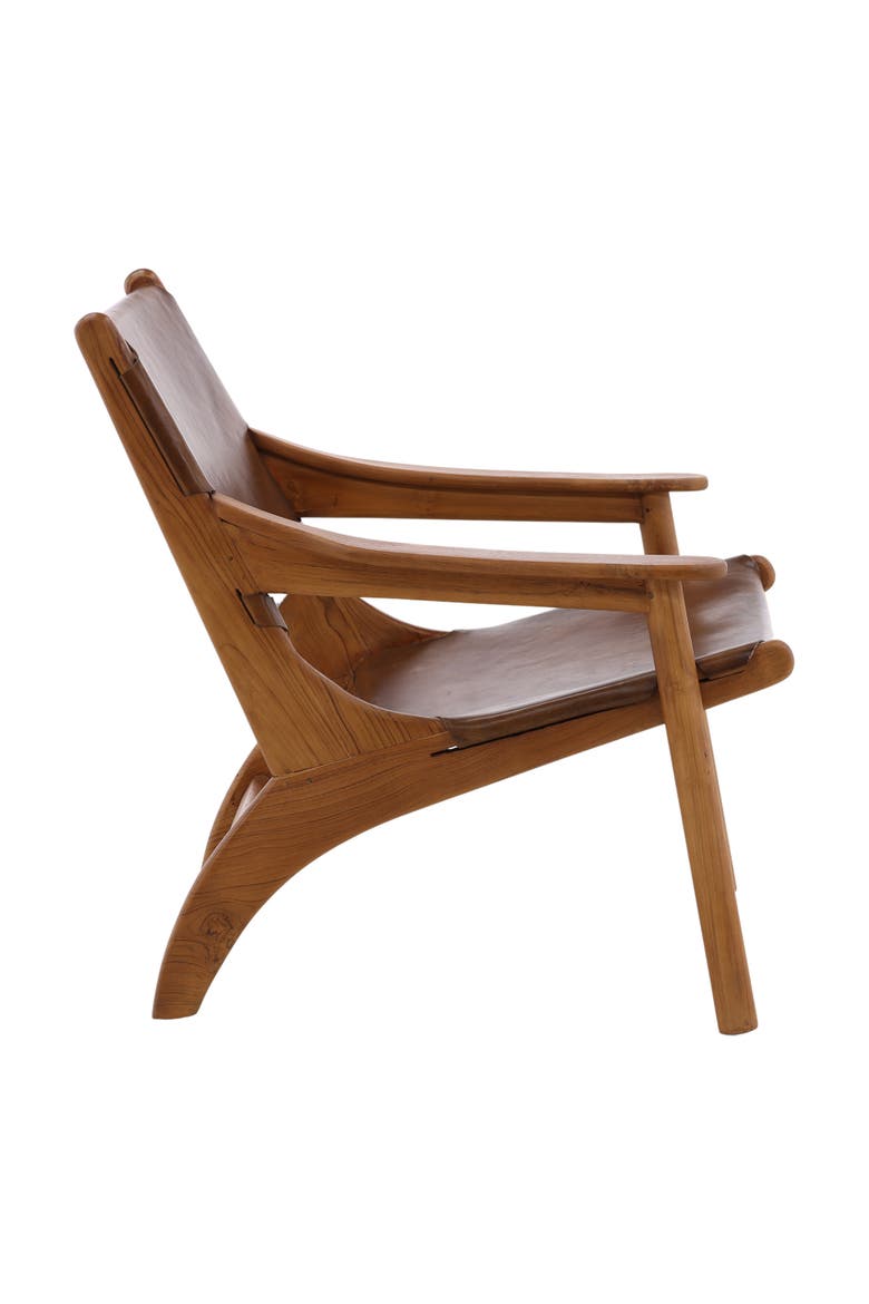Maddox Leather Accent Chair, Alternate, color, Natural