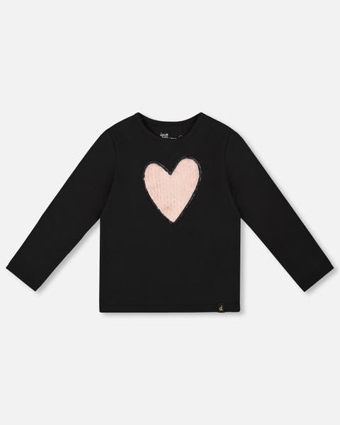 Organic Cotton Long Sleeve T-Shirt with Heart (Little Kid & Big Kid)