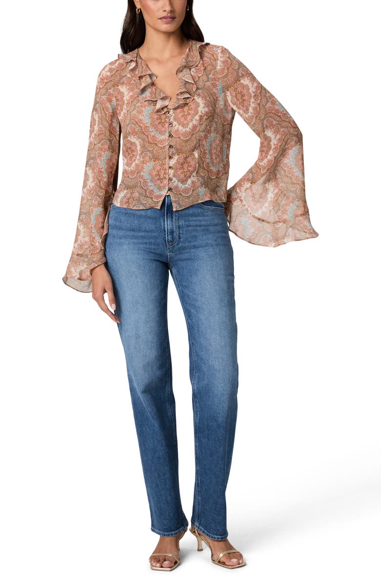 PAIGE Eve Silk Georgette Shirt, Alternate, color, Surf Multi