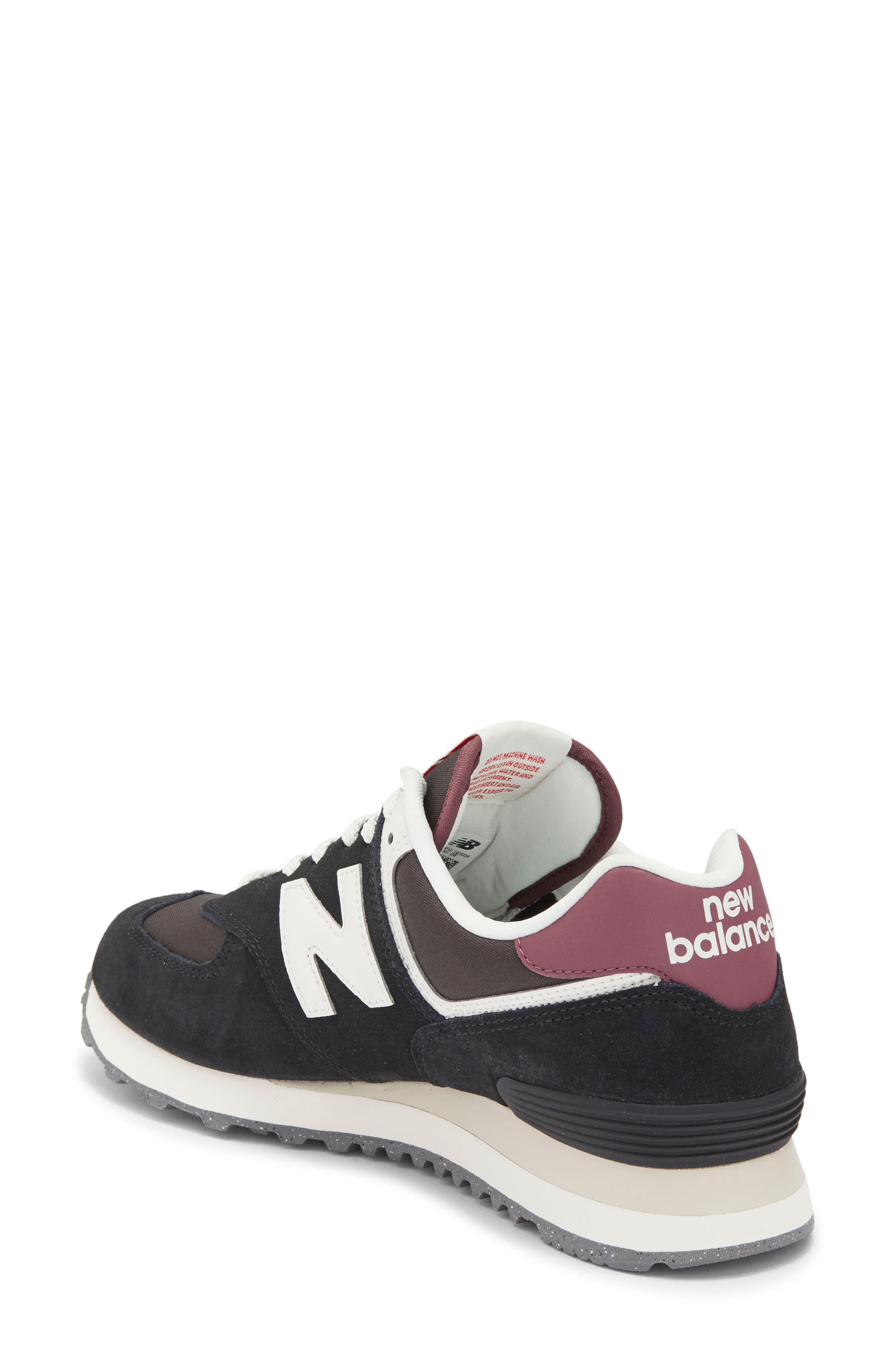 New Balance 574 Sneaker, Alternate, color, Black/ White